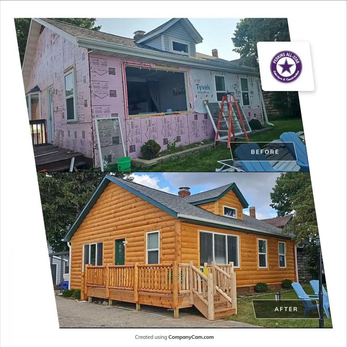 A picture of a Siding job completed by Perkins All Star Exteriors